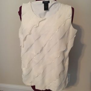 Ann Taylor sleeveless cream colored blouse